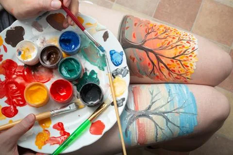 Paint on hips Foto stock