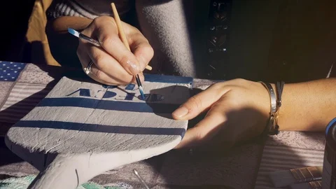 Paint as a hobby or a trade Stock Footage 118223742