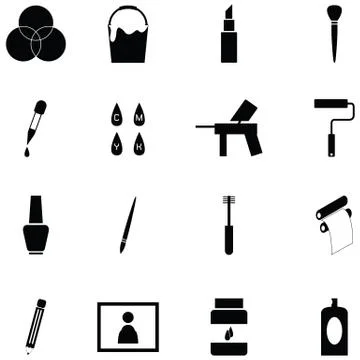 Paint icon set Stock Illustration