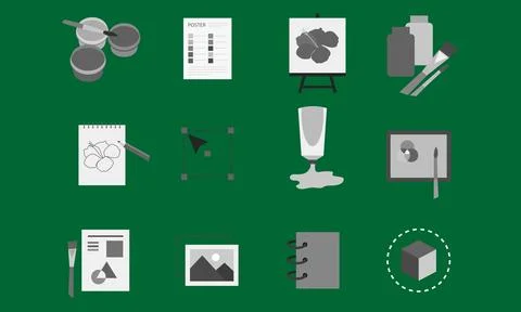 Paint icon set Stock Illustration