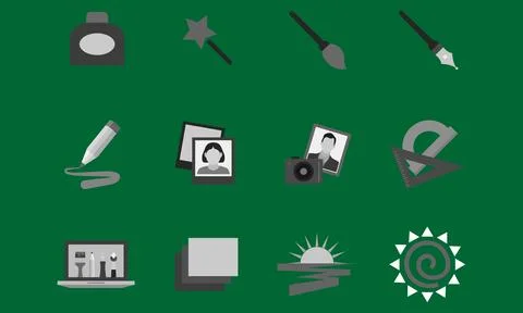 Paint icon set Stock Illustration