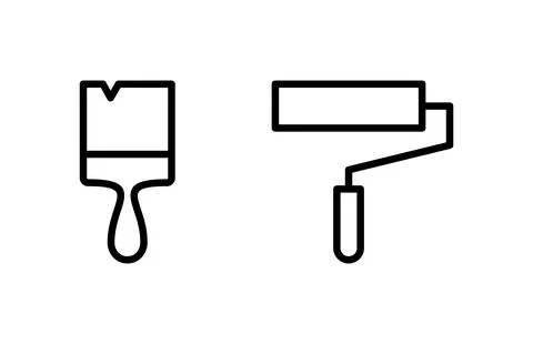 Paint icon vector illustration. paint brush sign and symbol. paint roller i.. Stock Illustration