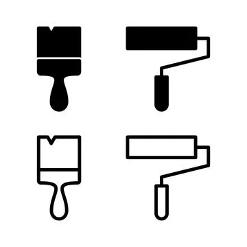 Paint icon vector illustration. paint brush sign and symbol. paint roller i.. Stock Illustration
