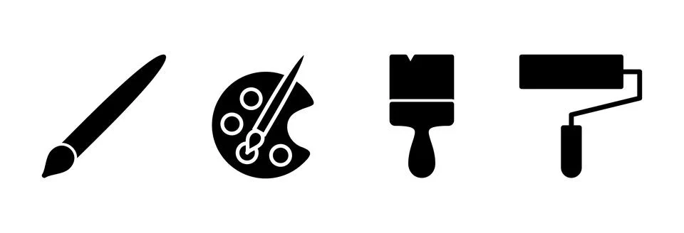 Paint icon vector illustration. paint brush sign and symbol. paint roller i.. Stock Illustration