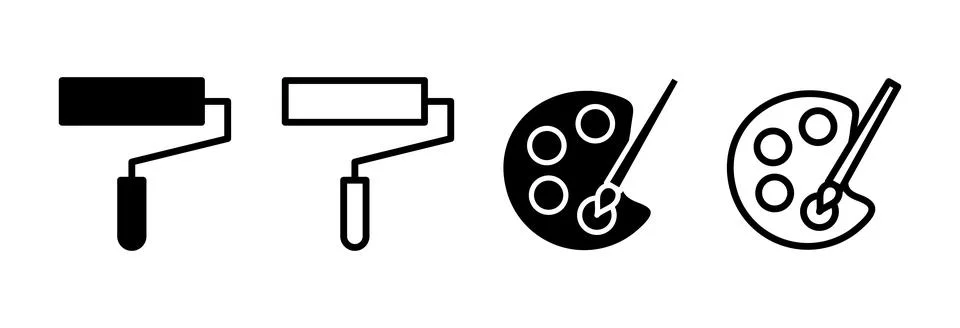 Paint icon vector illustration. paint brush sign and symbol. paint roller i.. Stock Illustration