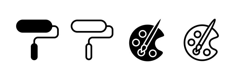 Paint icon vector illustration. paint brush sign and symbol. paint roller i.. Illustration