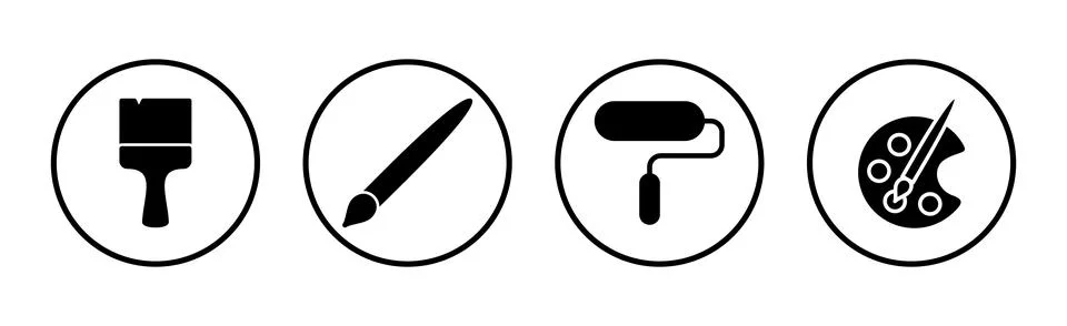 Paint icon vector illustration. paint brush sign and symbol. paint roller i.. Ilustración de archivo