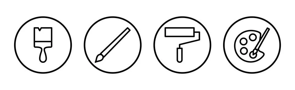 Paint icon vector illustration. paint brush sign and symbol. paint roller i.. Illustration