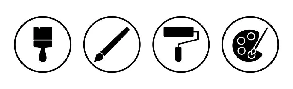 Paint icon vector illustration. paint brush sign and symbol. paint roller i.. Illustration