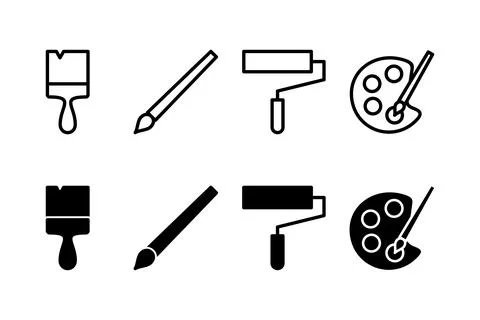 Paint icon vector illustration. paint brush sign and symbol. paint roller i.. Illustration