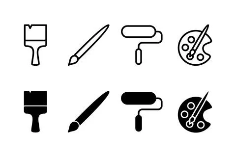 Paint icon vector illustration. paint brush sign and symbol. paint roller i.. Illustration