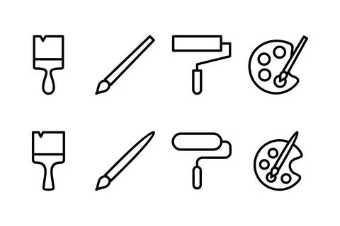 Paint icon vector illustration. paint brush sign and symbol. paint roller i.. Illustrazione stock