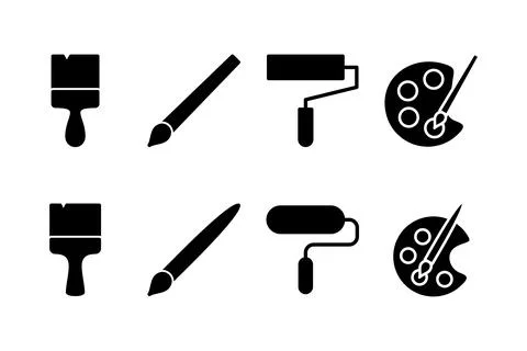 Paint icon vector illustration. paint brush sign and symbol. paint roller i.. Illustrazione stock