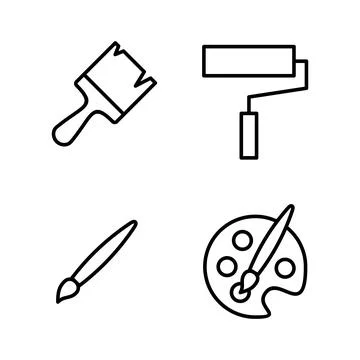 Paint icon vector. paint brush sign and symbol. paint roller icon vector Stock Illustration