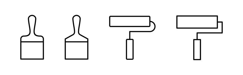 Paint icon vector. paint brush icon vector. paint roller icon vector Stock-Illustration