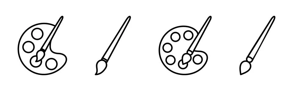 Paint icon vector. paint brush icon vector. paint roller icon vector Stock Illustration