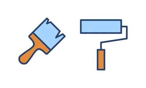 Paint icon vector. paint brush sign and symbol. paint roller icon vector Stock Illustration