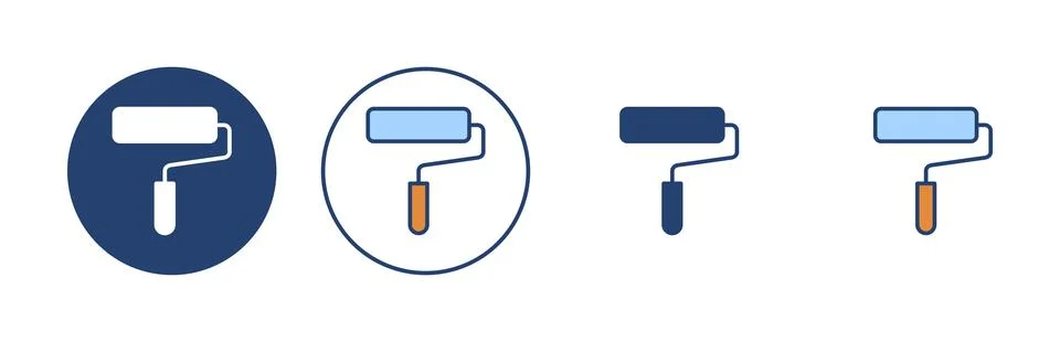 Paint icon vector. paint brush sign and symbol. paint roller icon vector Stock Illustration