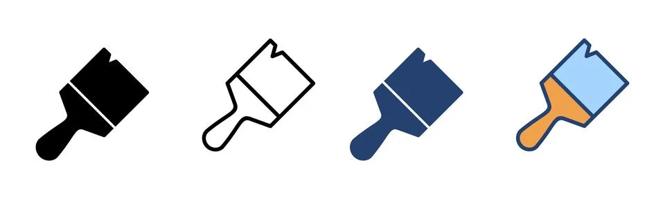 Paint icon vector. paint brush sign and symbol. paint roller icon vector Stock Illustration