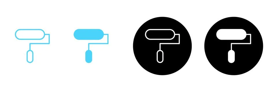 Paint icon vector. paint brush sign and symbol. paint roller icon vector Illustrazione stock