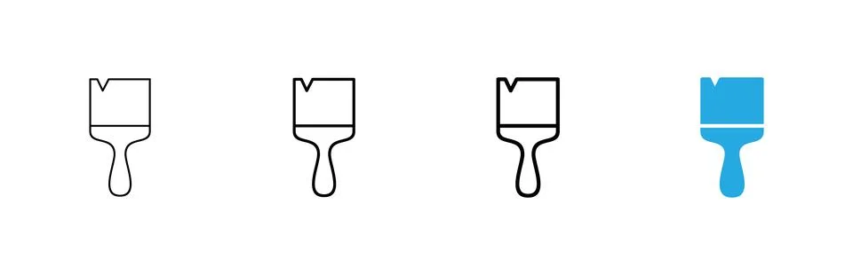 Paint icon vector. paint brush sign and symbol. paint roller icon vector Stock Illustration