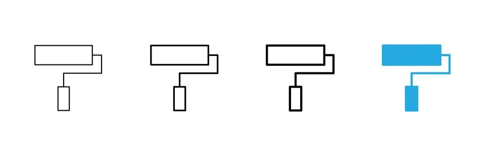 Paint icon vector. paint brush sign and symbol. paint roller icon vector Stock Illustration