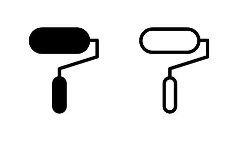 Paint icon vector. paint brush icon. paint roller icon vector Stock Illustration