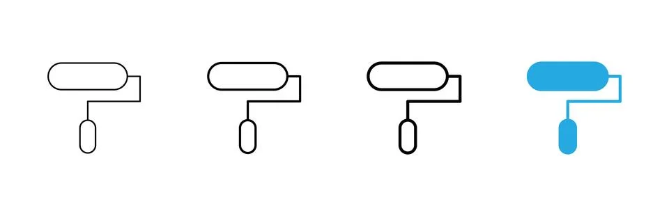 Paint icon vector. paint brush sign and symbol. paint roller icon vector Stock Illustration