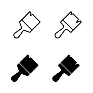 Paint icons vector. paint brush sign and symbol. paint roller icon vector Stock Illustration