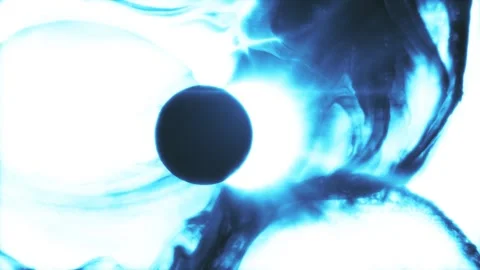 Paint Ink Forming Cosmic Nebula - Planet Orbit Eclipse Stock Footage 249511207