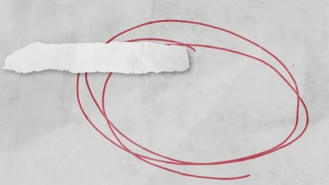 Paint intro white boardred circle doodle abstract background Stock Footage 229478515