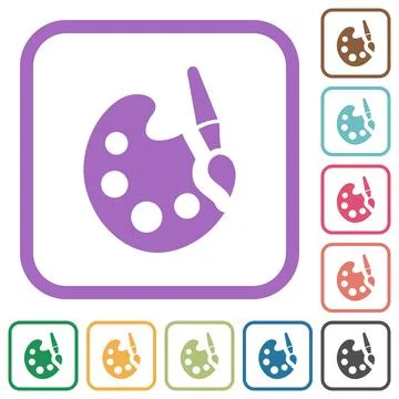 Paint kit solid simple icons Stock Illustration