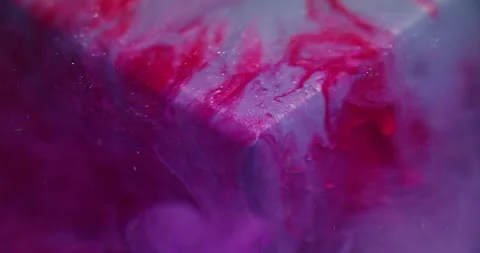 Paint leak blur sparkling flow colorful blob cube Stock Footage 322210315