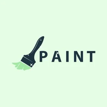 Paint logo simple wall paint brush design with colorful elegant vector templa Stock Illustration