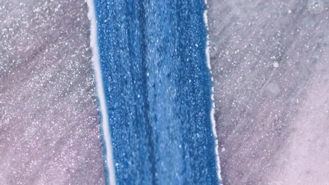 Paint mix background glitter ink drip blue pink Stock Footage 258154161
