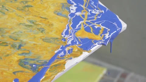 Paint Moving on the Canvas Stock Footage 139264563