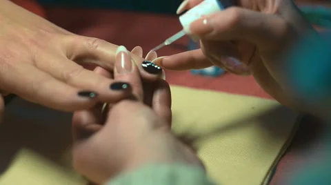 Paint nails in the salon Stock Footage 45098939