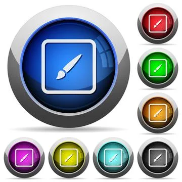 Paint object round glossy buttons Illustrazione stock