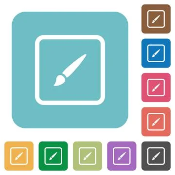 Paint object rounded square flat icons Stockillustratie