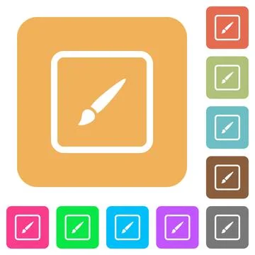 Paint object rounded square flat icons 스톡 일러스트