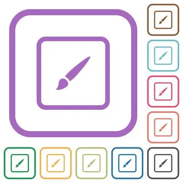 Paint object simple icons Stock Illustration