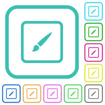 Paint object vivid colored flat icons イラスト素材