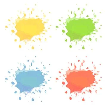 Paint or ink splashes isolated on white 스톡 일러스트