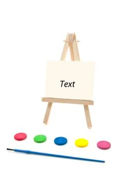 Paint with painter's easel Stock Photos