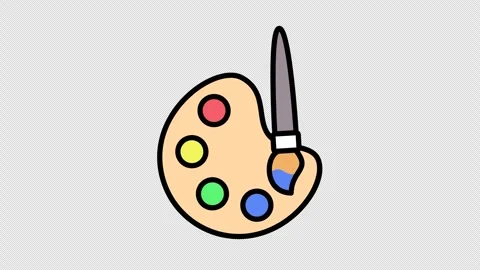 Paint palette and brush 스톡 동영상 333672966