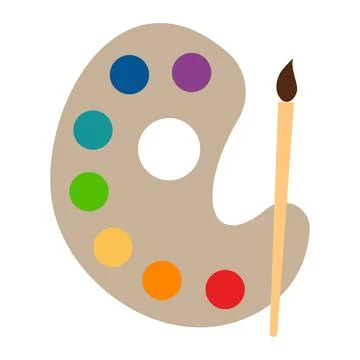 Paint palette icon. Painter tool illustration symbol. Sign hobby vector. Stock Illustration