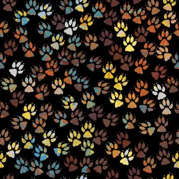 Paint paws tile Stock Illustration