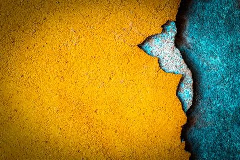 Paint peel texture. Old rough stone on cement pattern wall background. Vintage Stock Photos