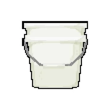 Paint plastic bucket container pixel art vector illustration Illustration