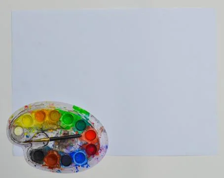 Paint plate with white background Stock Photos